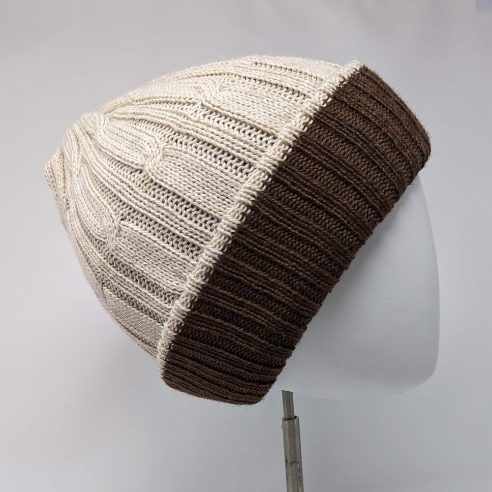 Alpaca hand knitted reversible hat / unisex / Peruvian winter hat
